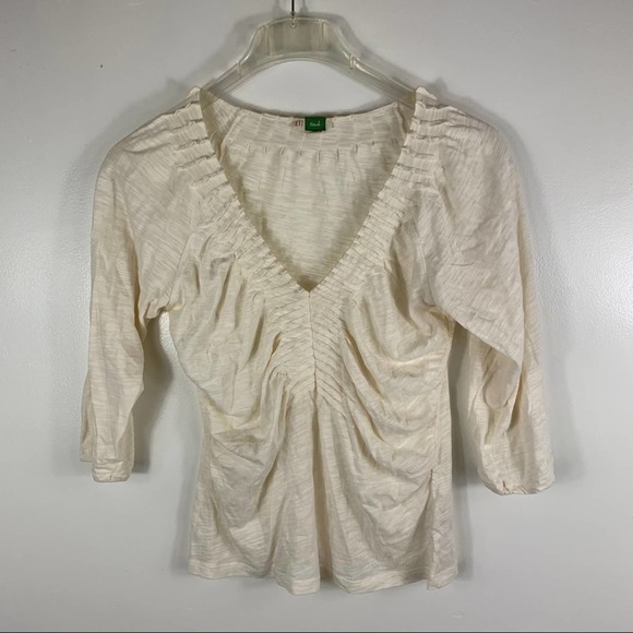 Ett Twa Ivory Pleated Top Medium - Picture 2 of 6